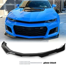 Gloss Black Front Bumper Lip Splitter ABS Fits For 16-22 Chevy Camaro 1LE Style