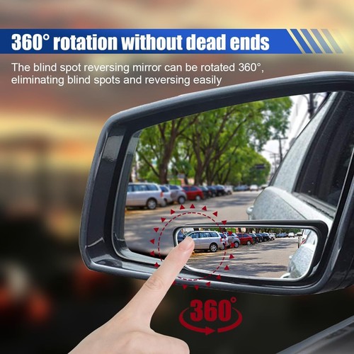 2x Espejo retrovisor auxiliar de punto ciego 360° Stick on gran angular coche camión SUV - Imagen 7 de 11
