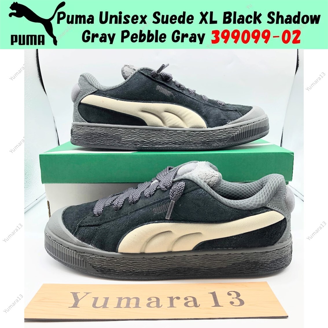 Puma Unisex Suede XL Black Shadow Gray Pebble Gray 399099-02 Puma Unisex Suede XL Black Shadow Gray Pebble Gray 399099-02