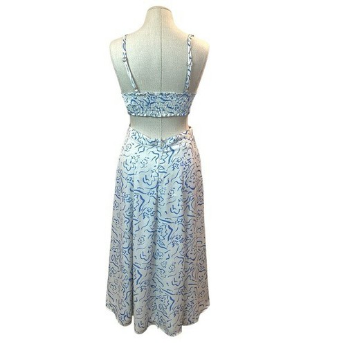 NWT Resa Womans Medium 2-Piece Floral Dress White Blue - Picture 3 of 16