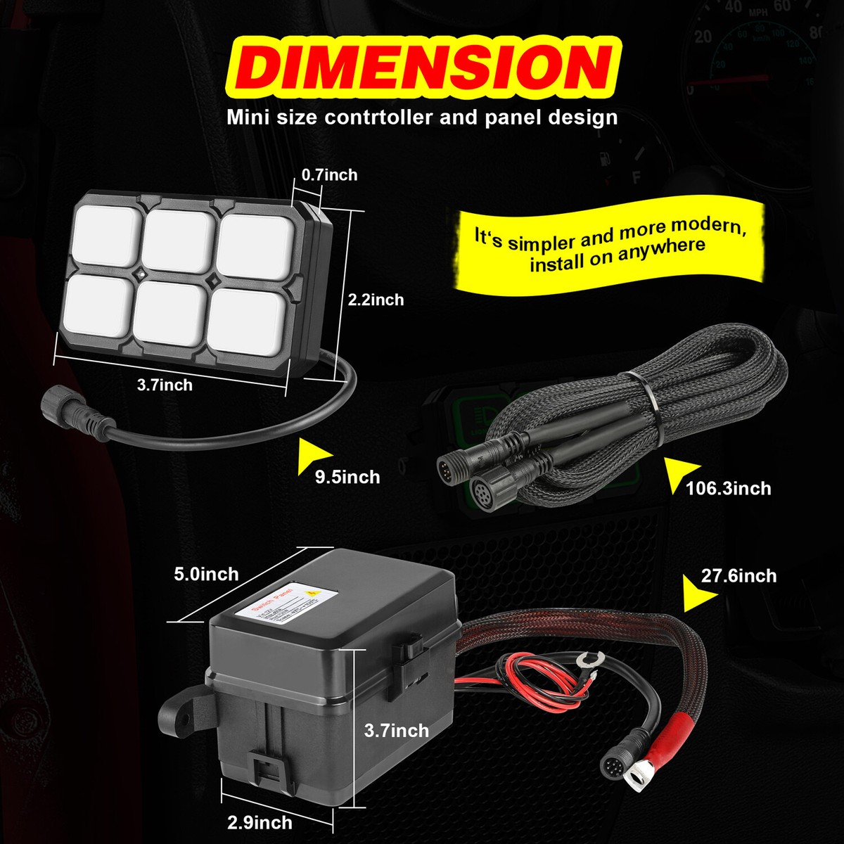 6 Gang Switch Panel Circuit Control Box LED Light Bar Marine Boat UTV Golf Cart
