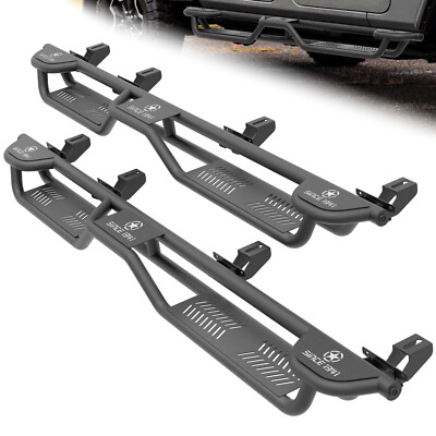Side Running Boards For 2020-2025 Jeep Gladiator JT 4 Doors Three Raised Steps 