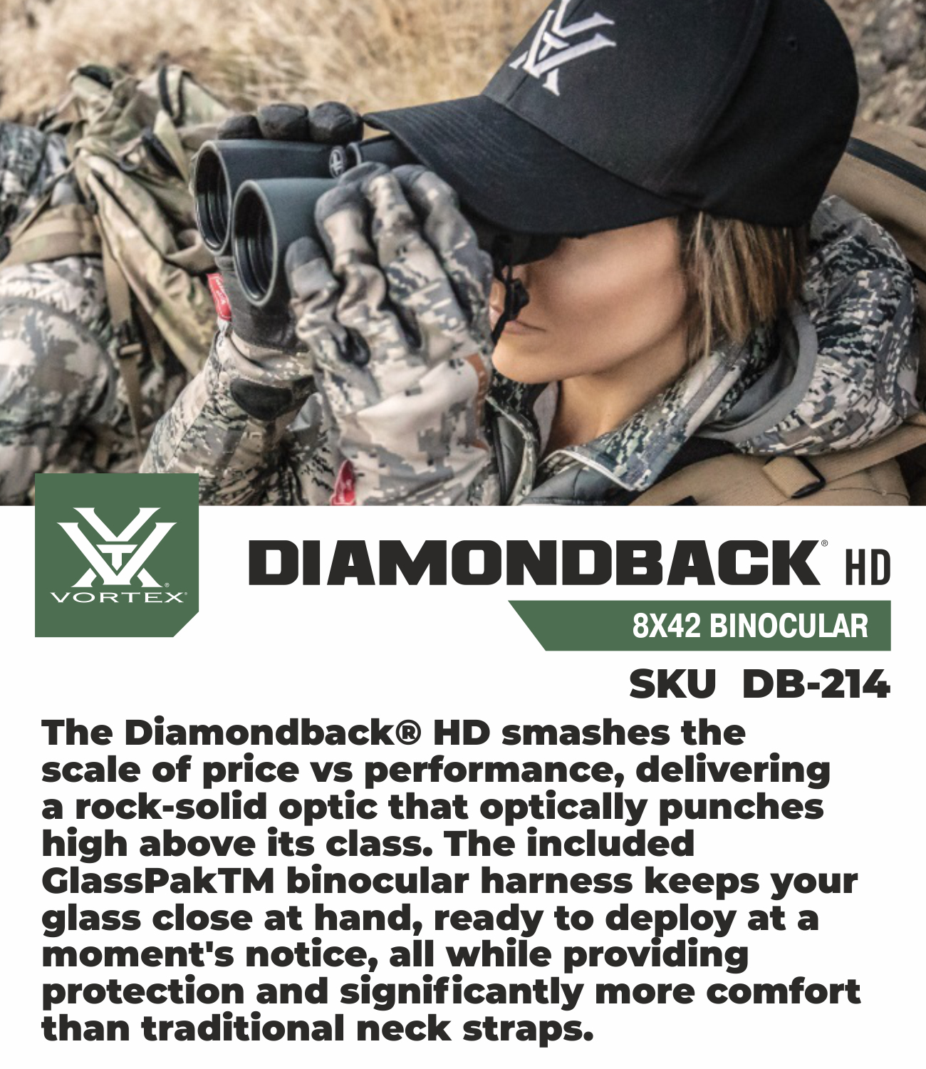 Vortex Optics Diamondback HD 8x42 Binocular with Free Camo Digital