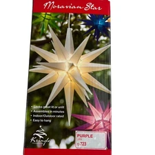 Kringle Moravian Star Illuminated Lighted Purple Hanging Holiday Christmas 14 In
