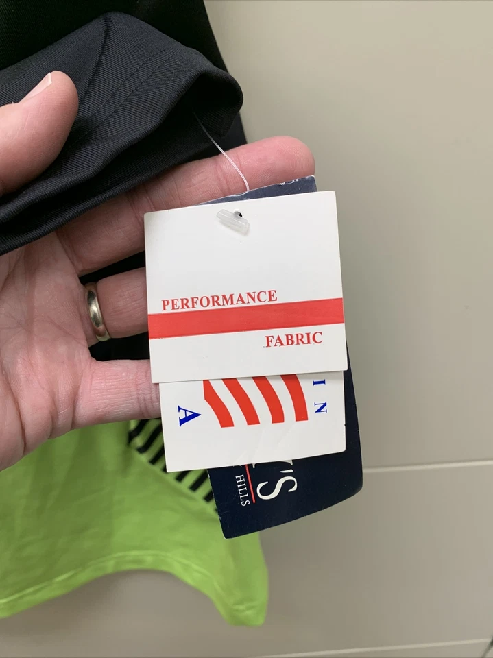 Nuevo Nuevo de Lote Antiguo Mujer L/S Pequeño Top Activo Verde Lima Negro Lily’s Beverly Hills EE. UU. Foto 3 de 4