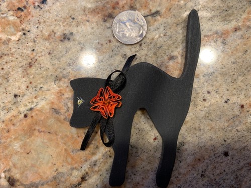 Halloween Black wooden cat hanging decorations - Picture 2 of 3
