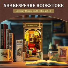 Rolife Decorative Dollhouse DIY Book Nook Miniature Kit Bookshelf Insert Decor