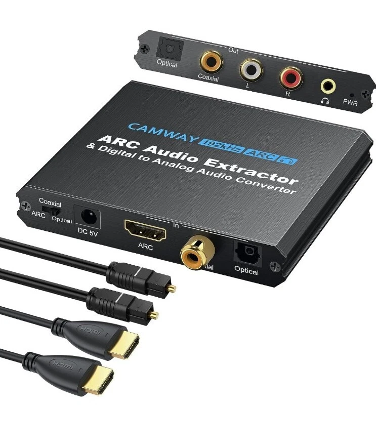 CAMWAY Digital to Analog Audio Converter,HDMI ARC Audio Extractor HDMI Audio