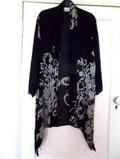New Beautiful Adini Black & Beige 70% Silk Jacket Sequins S/m 10/12/14 Rrp £89