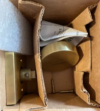 Baldwin HDCONCSR044 Round Non-Turning One-Sided Square Half Dummy Knob - Brass