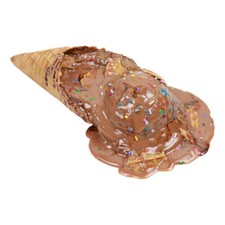 Display Faux Food Prop Deluxe Waffle Chocolate Ice Cream Cone With Sprinkles New