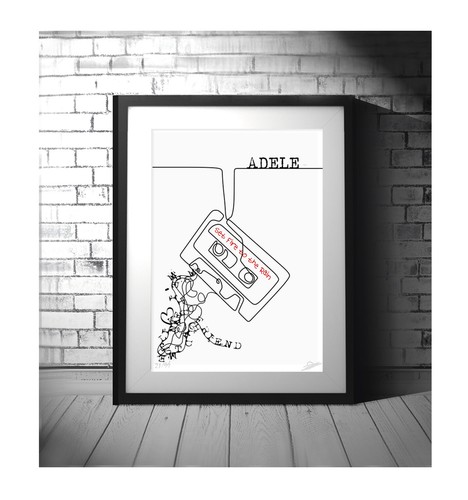 ADELE ❤ Set Fire to the Rain A Choice 4 song lyric poster limited Edition Prints - Picture 26 of 26