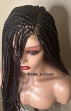 Braided Micro Braided Wig 24 INCH Long Brown Afro Braided Wigs for BLack Women