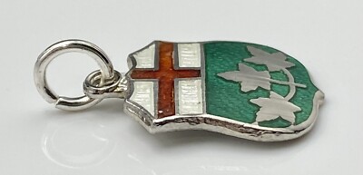 Charme Argent Sterling Vintage HMK LANDSEND - Émail, 1,2g, Bouclier, Occasion