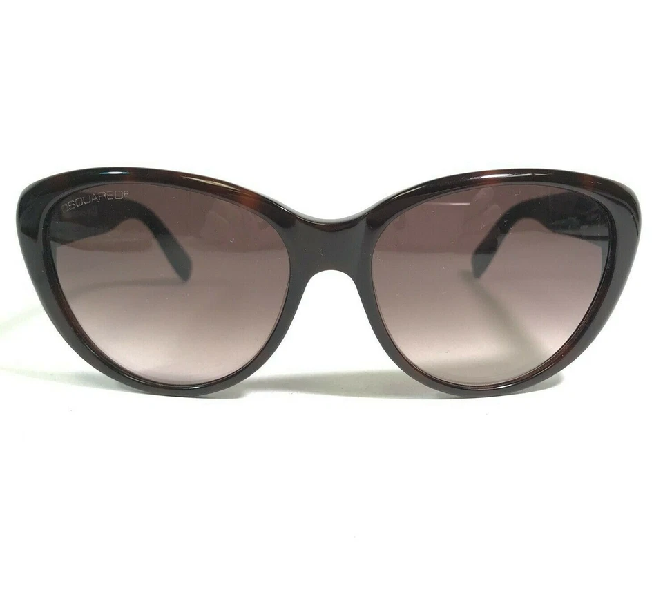 DSquared2 Sunglasses DQ0145 52F Brown Round Cat Eye Frames with Purple Lenses - Image 2 of 4