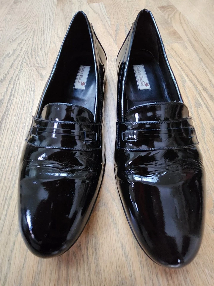 Stanley Blacker Tuxedo Formal Dress Shoes Loafers Black Patent Leather Size 13 - Image 4 of 4