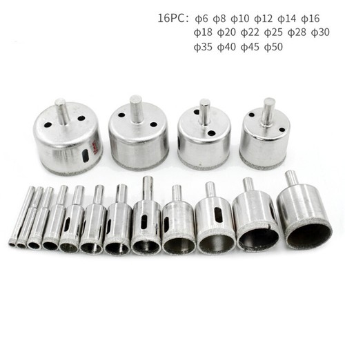 Tile Cutter Diamond Drill Bit Set Kit 6-70mm Hole Saw Ceramic Porcelain Glass - Picture 7 of 7