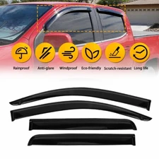 For 2015-2022 Chevy Colorado Acrylic Window Sun Rain Visors Guard Crew Cab 4pcs