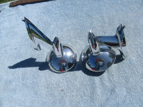PAIR 1958 CHEVY OEM VTG MIRRORS DELEAY BISCAYNE