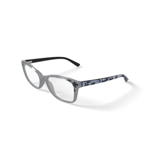 BEBE BB4163 001 Grey Crystal Rectangle Full Rim Eyeglass Frames 55-17-135 Flower - Picture 3 of 4