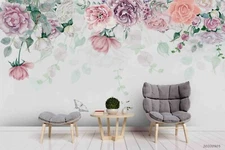 3D Pink Flowers Rose Self-adhesive Removeable Wallpaper Wall Mural Sticker 79