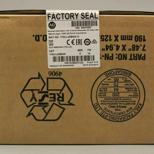 New Factory Sealed AB 1762-L40BWA SER C MicroLogix 1200 40 Point Controller 1PCS - Picture 3 of 4