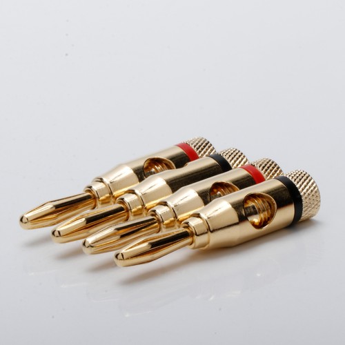 4 PCS Musical Audio Speaker Cable Wire Connector 24K Gold Plated 4mm Banana Plug - Picture 8 of 14