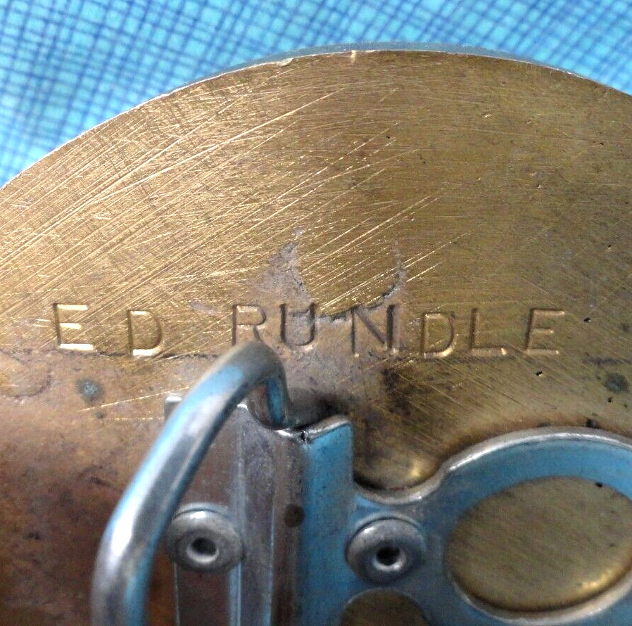 BSA Pioneer District PA Belt Buckle Boy Scouts Rundle #LE Brass Vtg 80s  .SHY889 View 4