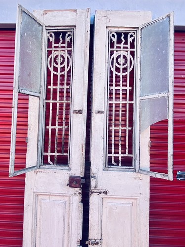 Antique Architectural Salvaged Wood & Iron Doors. Wine Cellar Barn Grand Entry - Picture 9 of 12