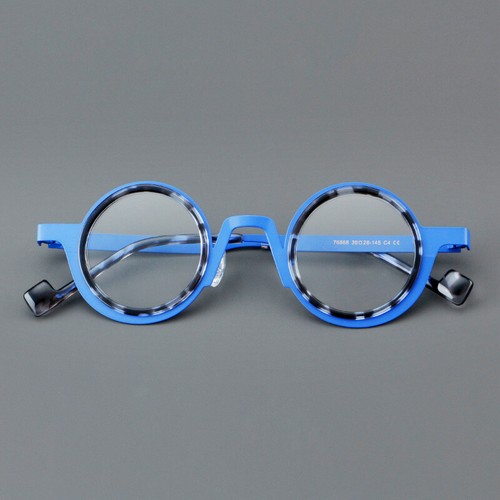 Montatura occhiali tondi retrò acetato titanio full rim occhiale donna uomo - Foto 5 di 27