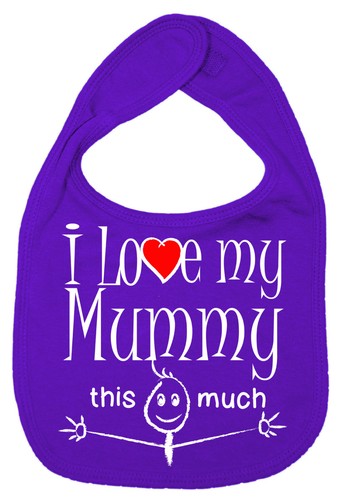 Babero bebé momia "I Love My Mummy this much" cumpleaños Navidad mamá día de la madre - Imagen 8 de 12
