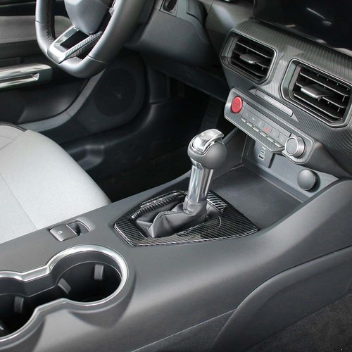 ABS Carbon Fiber Pattern Automatic Gear Shift Panel Trim for Ford Mustang 2024 - Imagen 4 de 13