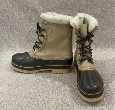 Pro Line Steel Shank Rain Snow Boots Size 12 Tan Winter Lace up