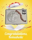 2024 $1 American Silver Eagle 1 oz BU, In CONGRATULATIONS Snaplock Free Shippin