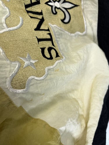 New Orleans Saints 90s APEX puffer jacket M nero oro NFL Pro Line vintage - Foto 18 di 20