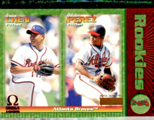 1999 PACIFIC OMEGA COPPER FOIL ROOKIES BLANK SERIAL #28 BRUCE CHEN BRAVES 1/1