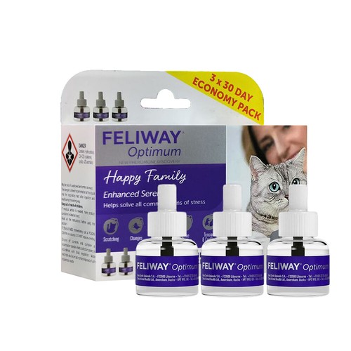 Feliway Optimum Cat Enhanced Calming Pheromone 3 x 30 Day Refill 48ml Freeship- - Picture 10 of 14