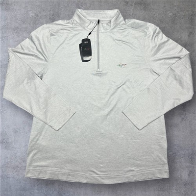 #ad Greg Norman Shark Logo Quarter Zip Pullover L Gray NEW Outdoor Golf Layer $28.99
