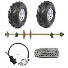 44" Go Kart Rear Axle Kit 7" Wheels 530 Sprocket Hub Assembly Quad Vehicle Trike