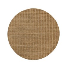6'x6' Brown Natural Wool Vertical Stripes Design Hand Loomed Round Rug 92213