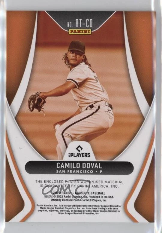 2022 Panini Absolute Retail Rookie Threads Camilo Doval #RT-CD RC - Image 2 of 2