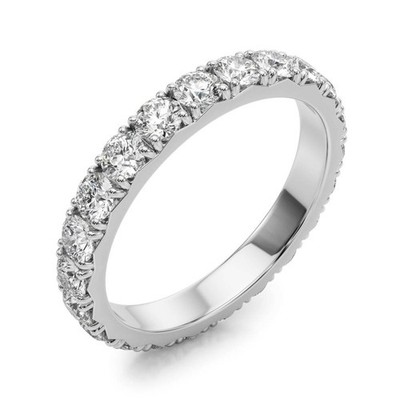 3 kt DE/VS Lab Grown Rundschliff Diamant Full Eternity Ehering 18 K Weißgold