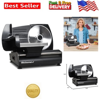 EMT-625B Electric Meat Slicer with 7.5  Stainless Steel Blade, Adjustable Thi...