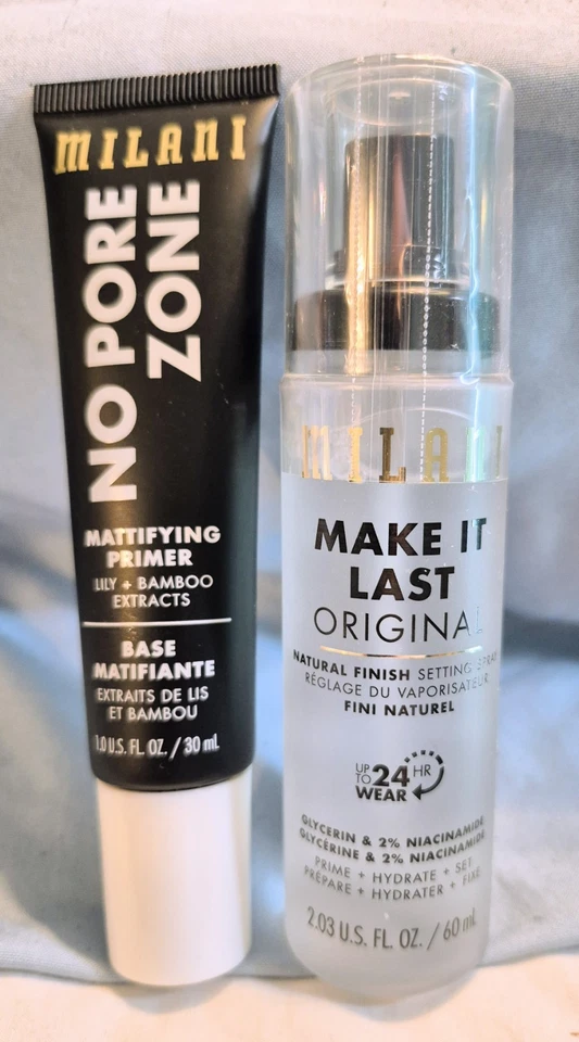 Milani No Pore Mattify Primer + Make It Last Natural Finish Set Spray NEW *SET* - Изображение 2 из 3
