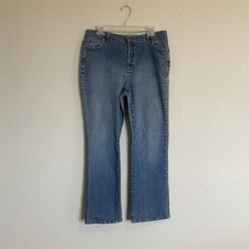 Lands' End Women's Blue Bootcut Denim Jeans Original Fit Mid-Rise 5-Pocket