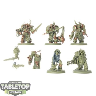 Death Guard - 5x Blightlord Terminators - teilweise bemalt