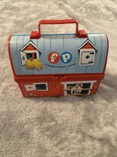 Fisher Price 1962 Barn Farm Mini Lunch Box With Silo Thermos 549 Vintage