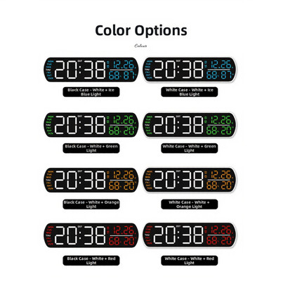 Desktop LED Clock with Timer Countdown Forward Backward Temp Humidity Display