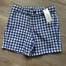 Janie  Jack Blue Gingham/ Plaid Check Shorts Adjustable Size 3