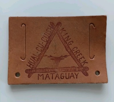 Vintage 1960s HUAL-CU-CUISH KING CREEK MATAGUAY Leather Belt Loop PATCH BSA